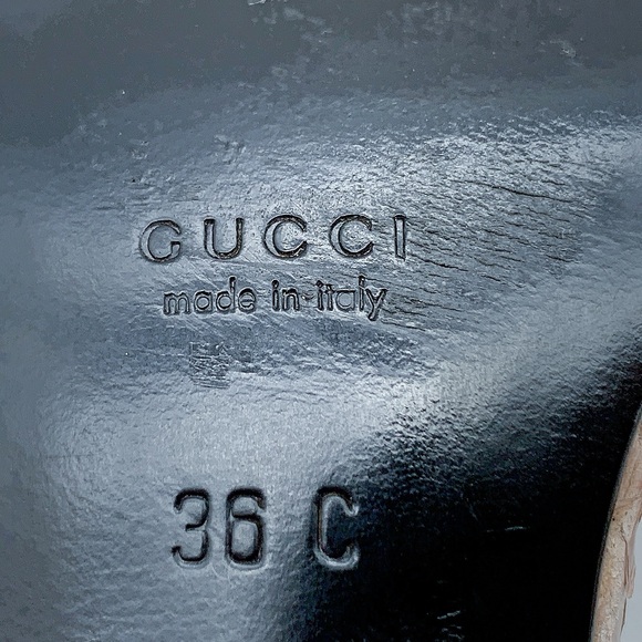 Gucci Snake Pattern Kitten Heel Ankle Strap Leather  Sandal in Rosy Pink - Picture 14 of 15